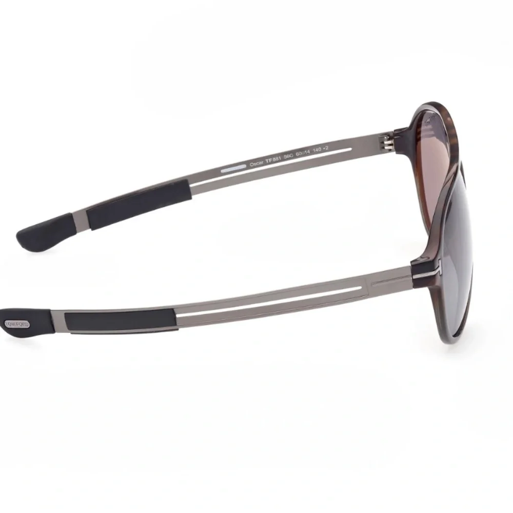 Tom Ford Oscar TF881 56C Tortoise Grey Retro Sunglasses Frame 60-14-140 - Picture 3 of 15